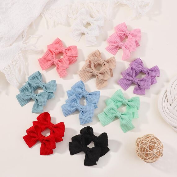 Jollybows 20 Stück Baby Mädchen Haarschleifen, 2 Zoll / 5 cm Haarspangen Haarklammern Haarclips Spangen Baby Haarschmuck für Mädchen Kinder Teenager Damen (Helle Farbe)