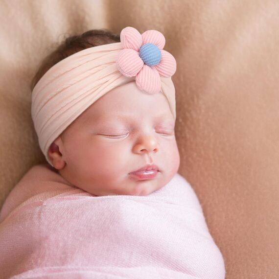 DRESHOW Stirnband Baby Mädchen Dehnbare Nylon Stirnbänder Handgefertigte Blumen Haarband for Neugeborene Kleinkinder Kinder 3 Stück