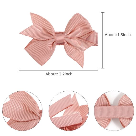 JOYOYO 50 Stück Baby Haarspangen Kleine Größe 2 Zoll Schleife Clips für Baby Mädchen Kleinkinder Volles Band bedeckt Handwerk Bögen, Baby Mädchen Haarspangen