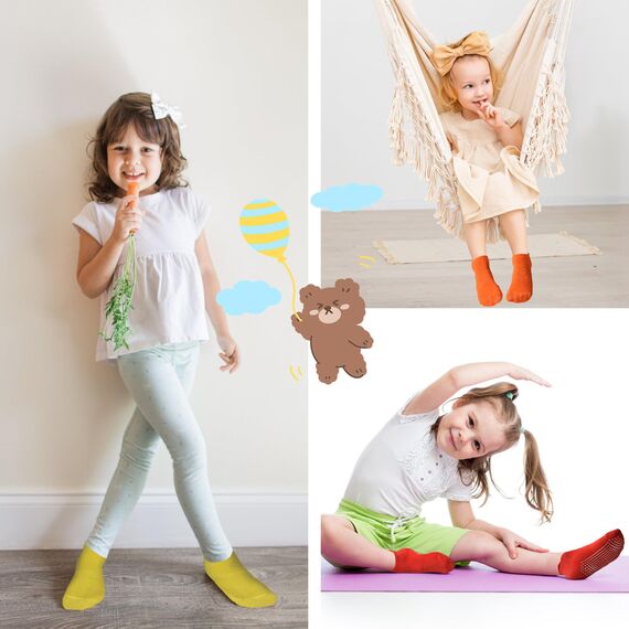 HYCLES Stoppersocken Kinder - 12 Paar ABS Socken für Baby, Jungen, Kleinkind, Mädchen - Rutschfeste Antirutsch Socken für 0-7 Jahre, 3-5 Jahre