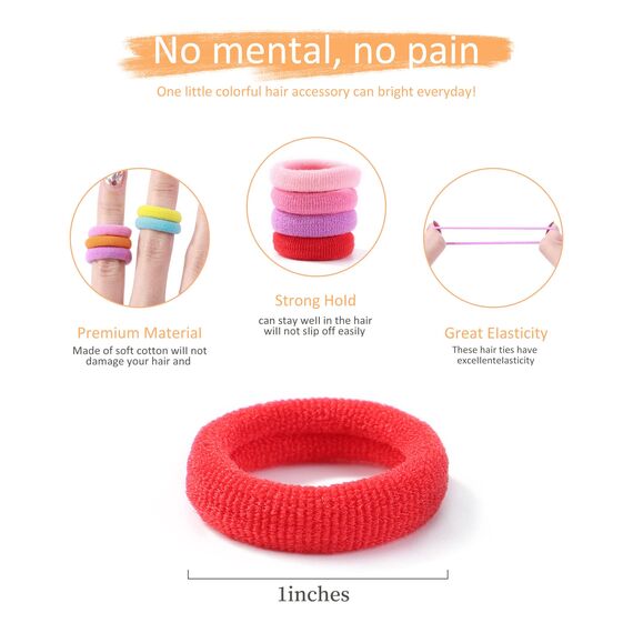 Jollybows 300 Stück Haargummis Mädchen, Bunt Kleine Elastische Zopfgummis Mini Haarschmuck für Baby Mädchen Kinder Kleinkind (1 Zoll / 2,5 cm 30 Farben)