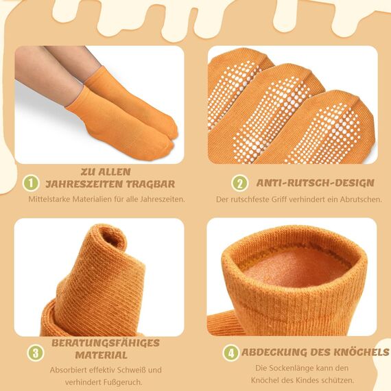 HYCLES Stoppersocken Kinder 12 Paars ABS Socken Kinder Baby Mädchen Kleinkind Rutschfeste Socken Antirutsch Socken für 6-12 Monate