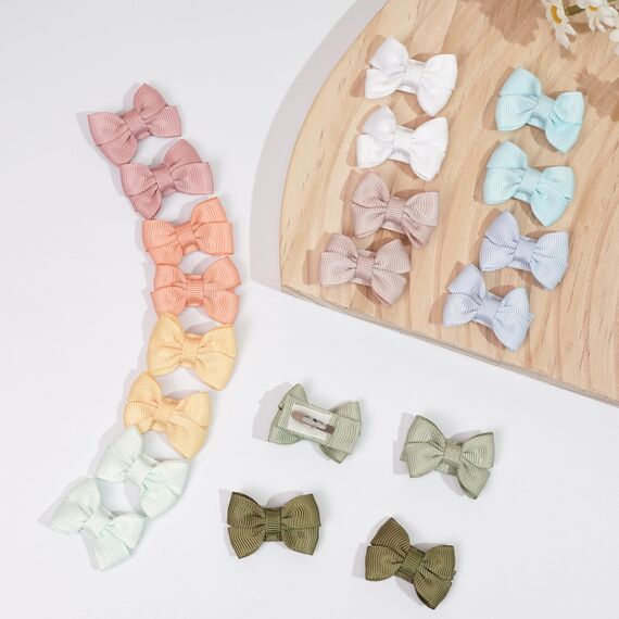 MiDoDo Baby Mädchen Haarschleifen 40 Stück 20 Farben Babybügen Haarstifte Kleine 1,37" Haarbögen Alligator Clips für Mädchen Säuglinge Kleinkinder