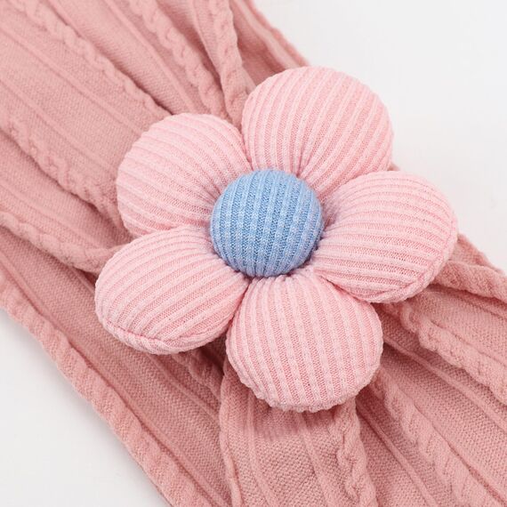 DRESHOW Stirnband Baby Mädchen Dehnbare Nylon Stirnbänder Handgefertigte Blumen Haarband for Neugeborene Kleinkinder Kinder 3 Stück