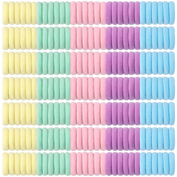 Jollybows 300 Stück Haargummis Mädchen, Bunt Kleine Elastische Zopfgummis Mini Haarschmuck für Baby Mädchen Kinder Kleinkind (1 Zoll / 2,5 cm 5 Candy-Farben)