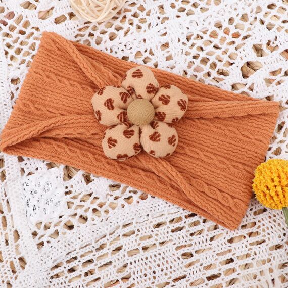 DRESHOW Stirnband Baby Mädchen Dehnbare Nylon Stirnbänder Handgefertigte Blumen Haarband for Neugeborene Kleinkinder Kinder 3 Stück