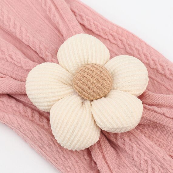 DRESHOW Stirnband Baby Mädchen Dehnbare Nylon Stirnbänder Handgefertigte Blumen Haarband for Neugeborene Kleinkinder Kinder 3 Stück
