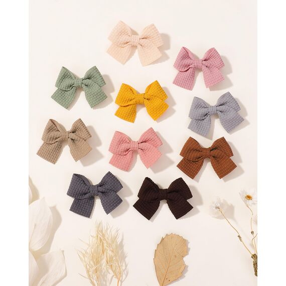 Jollybows 20 Stück Baby Mädchen Haarschleifen, 2 Zoll / 5 cm Haarspangen Haarklammern Haarclips Spangen Baby Haarschmuck für Mädchen Kinder Teenager Damen (Dunkle Farbe)