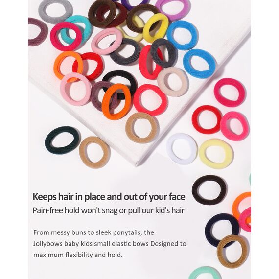 Jollybows 300 Stück Haargummis Mädchen, Bunt Kleine Elastische Zopfgummis Mini Haarschmuck für Baby Mädchen Kinder Kleinkind (1 Zoll / 2,5 cm 30 Farben)