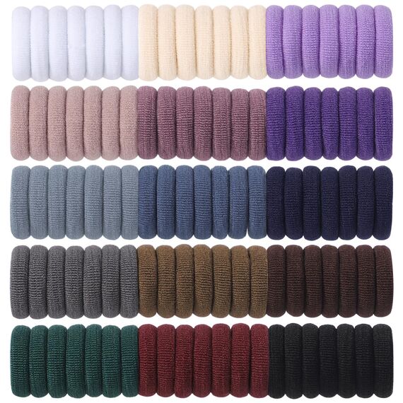Jollybows 300 Stück Haargummis Mädchen, 1 Zoll / 2,5 cm Kleine Elastische Zopfgummis Mini Haarschmuck für Baby Mädchen Kinder Kleinkind Dunkle Farbe