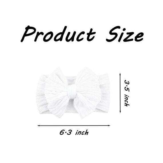 3 Stück Baby Turban Stirnband Baby Mädchen Nylon Stirnbänder Schleife Stirnband Weiche Schleife Kopfbedeckung Elastische Haarbänder für Neugeborene, Kleinkinder (6pcs Weiß, eine Größe)