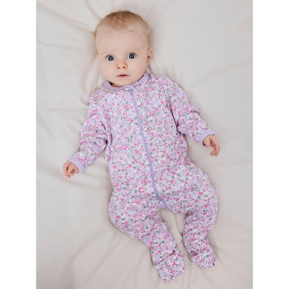 Name IT Baby - Mädchen Nbfnightsuit 2p Zip Ff Petit Flower Noos Schlafanzug, Pastel Lilac, 86 EU