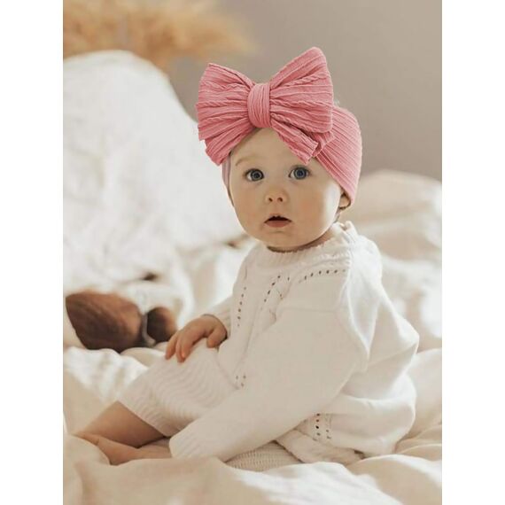 DRESHOW Stirnband Baby Mädchen Dehnbare Nylon Stirnbänder Handgefertigte Schleife Haarband for Neugeborene Kleinkinder Kinder 3 Stück
