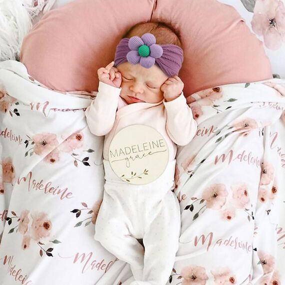 DRESHOW Stirnband Baby Mädchen Dehnbare Nylon Stirnbänder Handgefertigte Blumen Haarband for Neugeborene Kleinkinder Kinder 3 Stück