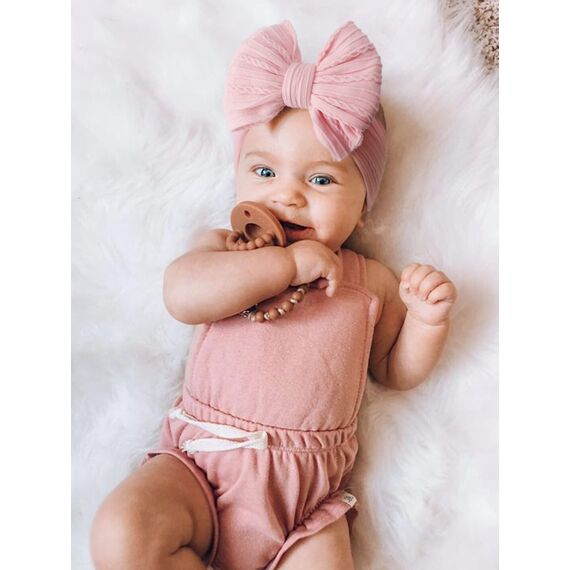 DRESHOW Stirnband Baby Mädchen Dehnbare Nylon Stirnbänder Handgefertigte Schleife Haarband for Neugeborene Kleinkinder Kinder 3 Stück