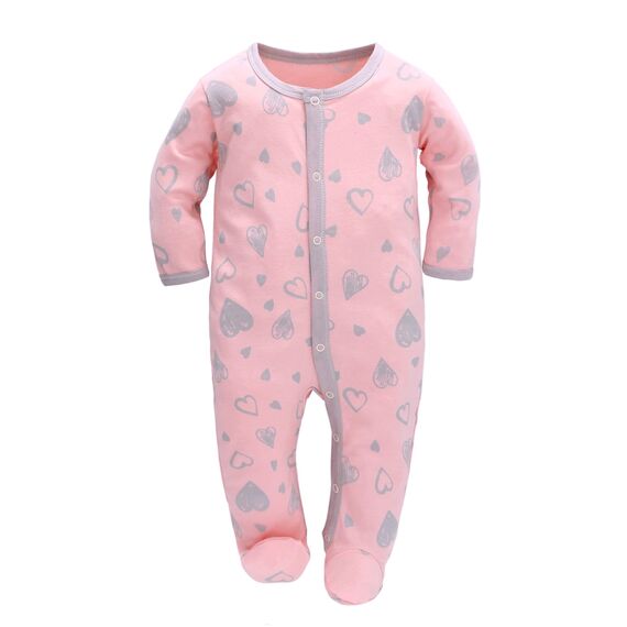 Schlafstrampler Baby Junge Maedchen 3er Unisex Pyjamas Baumwolle Strampler Jumpsuits Langarm Spieler Babykleidung mit 0-6 Monate