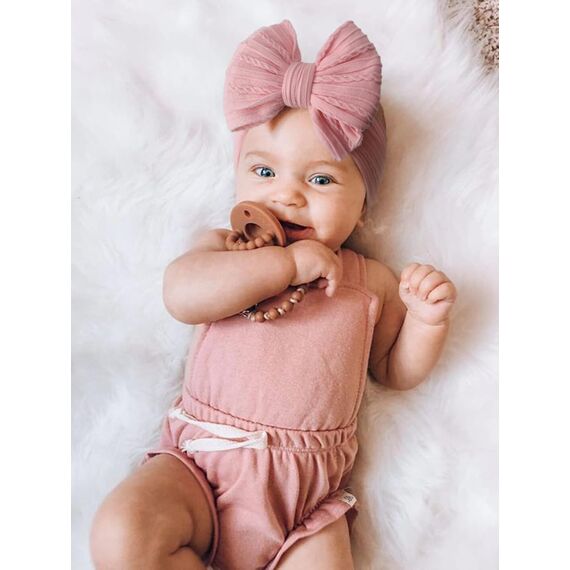 3 Stück Baby Turban Stirnband Baby Mädchen Nylon Stirnbänder Schleife Stirnband Weiche Schleife Kopfbedeckung Elastische Haarbänder für Neugeborene, Kleinkinder (Weiß Beige Rosa, eine Größe)