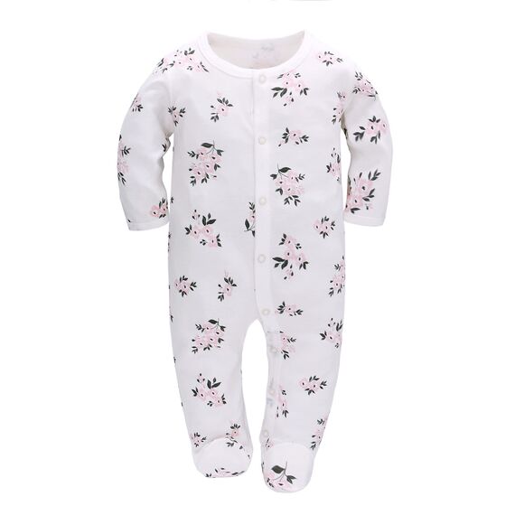 Schlafstrampler Baby Junge Maedchen 3er Unisex Pyjamas Baumwolle Strampler Jumpsuits Langarm Spieler Babykleidung mit 0-6 Monate
