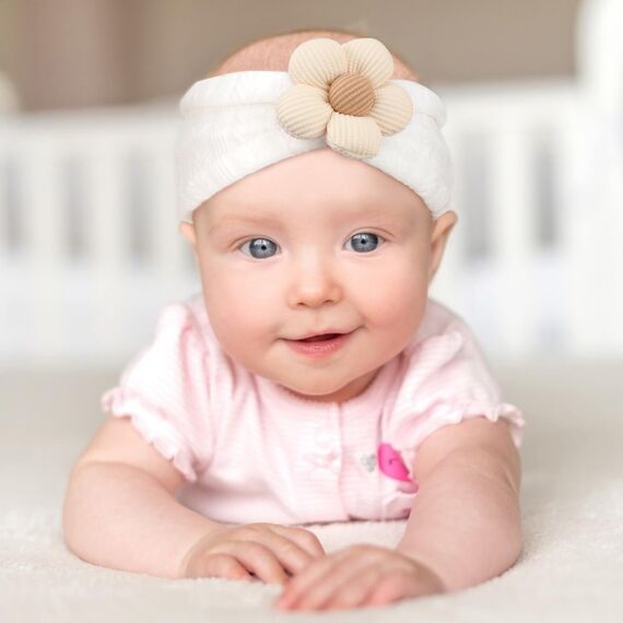 DRESHOW Stirnband Baby Mädchen Dehnbare Nylon Stirnbänder Handgefertigte Blumen Haarband for Neugeborene Kleinkinder Kinder 3 Stück