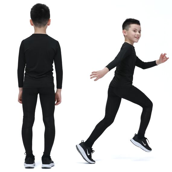 Leeboom Thermounterwäsche Kinder Fußball Thermohose Funktionswäsche Kinder Atmungsaktiv Skiunterwäsche Thermounterwäsche Sport Schnell Trockend Sportunterwäsche Fussball Unterwäsche