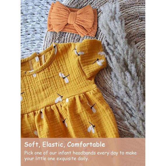 DRESHOW Stirnband Baby Mädchen Dehnbare Nylon Stirnbänder Handgefertigte Schleife Haarband for Neugeborene Kleinkinder Kinder 3 Stück