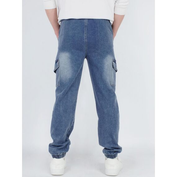 CAMLAKEE Cargohose Jungen Jogginghose Kinder Cargo Hosen Jungs Arbeitshose mit Elastischem Bund Denim DE: 140-146 (Herstellergröße 140)