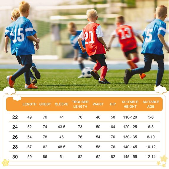 Leeboom Thermounterwäsche Kinder Fußball Thermohose Funktionswäsche Kinder Atmungsaktiv Skiunterwäsche Thermounterwäsche Sport Schnell Trockend Sportunterwäsche Fussball Unterwäsche