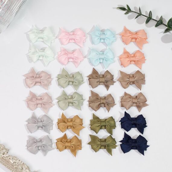MiDoDo 40pcs 1.4 Zoll Baby Mädchen Haarspangen, Voll gefütterte Haarspangen für Babys Kinder Kleinkinder Geschenke in Paaren