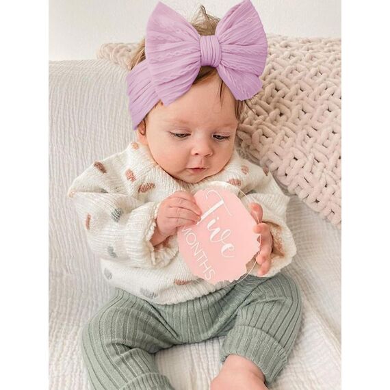 DRESHOW Stirnband Baby Mädchen Dehnbare Nylon Stirnbänder Handgefertigte Schleife Haarband for Neugeborene Kleinkinder Kinder 3 Stück