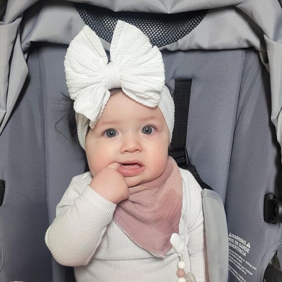 3 Stück Baby Turban Stirnband Baby Mädchen Nylon Stirnbänder Schleife Stirnband Weiche Schleife Kopfbedeckung Elastische Haarbänder für Neugeborene, Kleinkinder (6pcs Weiß, eine Größe)