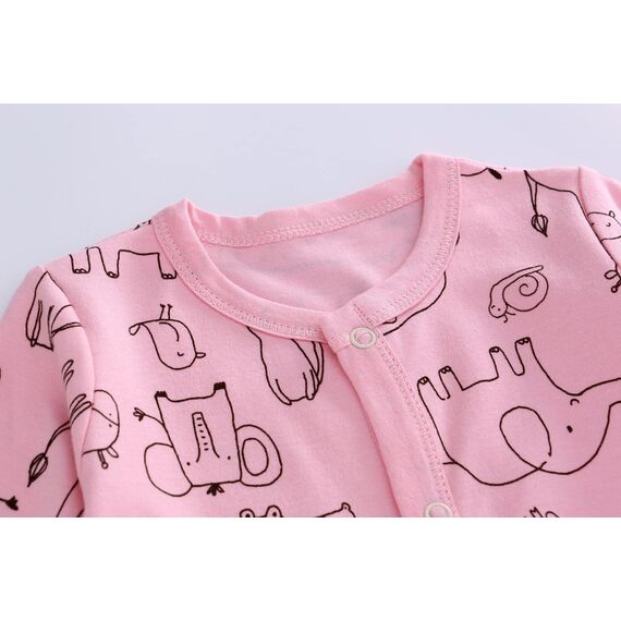 Schlafstrampler Baby Junge Maedchen 3er Unisex Pyjamas Baumwolle Strampler Jumpsuits Langarm Spieler Babykleidung mit 0-6 Monate