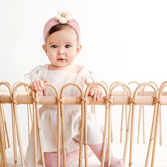 DRESHOW Stirnband Baby Mädchen Dehnbare Nylon Stirnbänder Handgefertigte Blumen Haarband for Neugeborene Kleinkinder Kinder 3 Stück