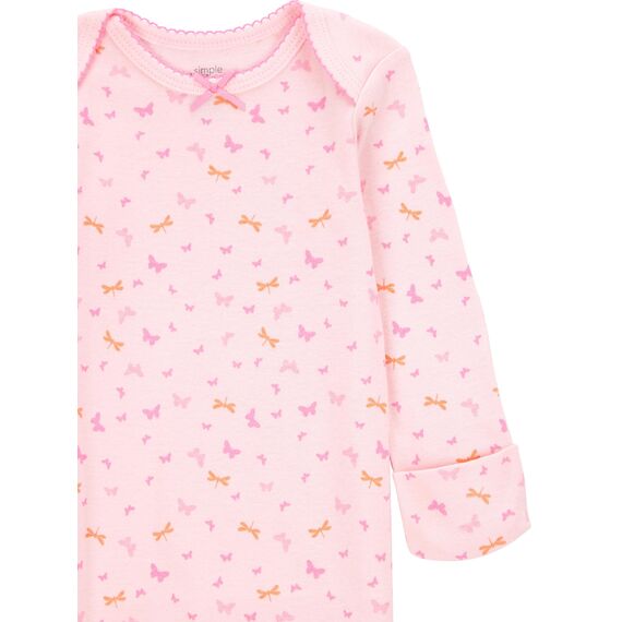 Carter's Simple Joys Nachthemd, für Babys, Mädchen, Baumwolle, 3 Stück ,Pink/Mint/White ,0-3 Months