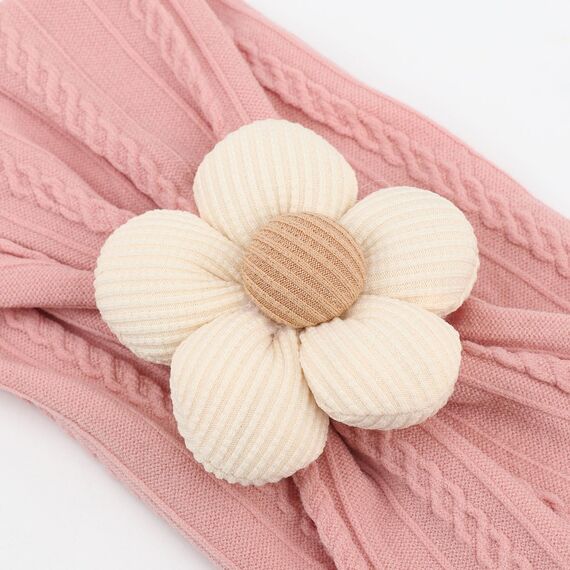 DRESHOW Stirnband Baby Mädchen Dehnbare Nylon Stirnbänder Handgefertigte Blumen Haarband for Neugeborene Kleinkinder Kinder 3 Stück