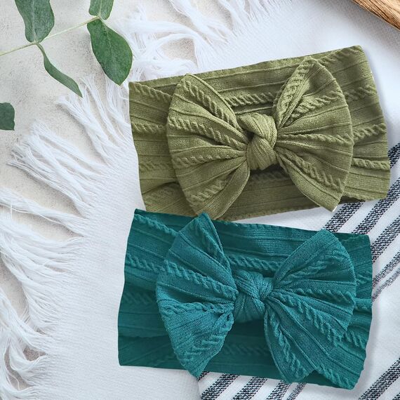 2 Stücke Baby Stirnbänder Neugeborene Turban Stirnband Baby Mädchen Schleifen Weiche Schleife Kopfbedeckung Elastische Haarbänder für Kleinkinder Neugeborene