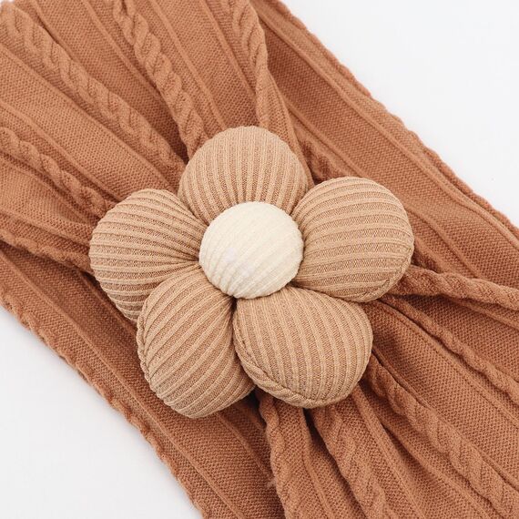 DRESHOW Stirnband Baby Mädchen Dehnbare Nylon Stirnbänder Handgefertigte Blumen Haarband for Neugeborene Kleinkinder Kinder 3 Stück