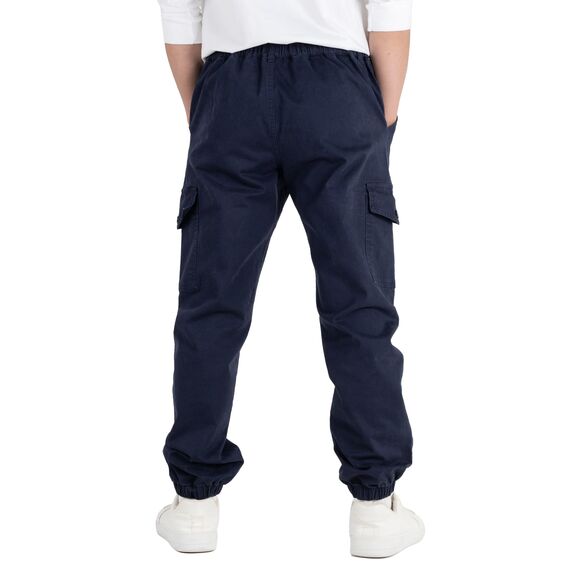 CAMLAKEE Cargohose Jungen Jogginghose Kinder Cargo Hosen Jungs Arbeitshose mit Elastischem Bund Navy DE: 158-164 (Herstellergröße 160)