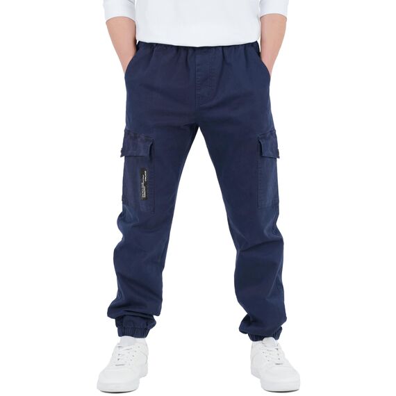 CAMLAKEE Cargohose Jungen Jogginghose Kinder Cargo Hosen Jungs Arbeitshose mit Elastischem Bund Navy DE: 164-170 (Herstellergröße 170)