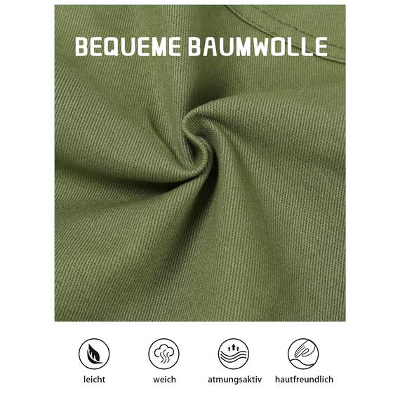 NATUST Jungen Cargohose Kinder Freizeithose Jogginghose Jungs Cargo Hose mit Elastischem Bund Armeegrün 134-140