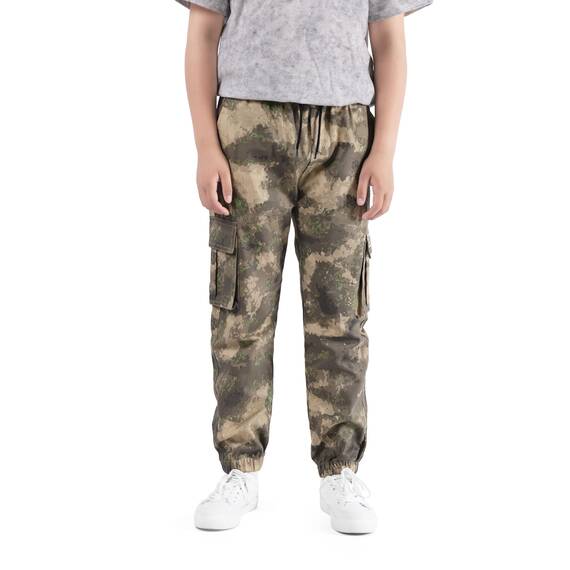 NATUST Jungen Cargohose Kinder Freizeithose Jogginghose Jungs Cargo Hose mit Elastischem Bund Wüstengelb 158-164 (Herstellergröße: 160)