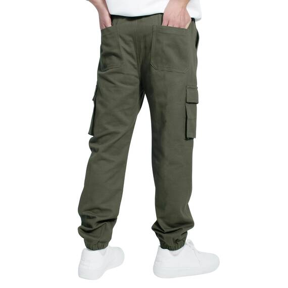 LAUSONS Hosen für Jungen Cargohose Kinder Hose Cargo Jogginghose Freizeithose mit Gummizug Grün 164-170 (Herstellergröße 170)