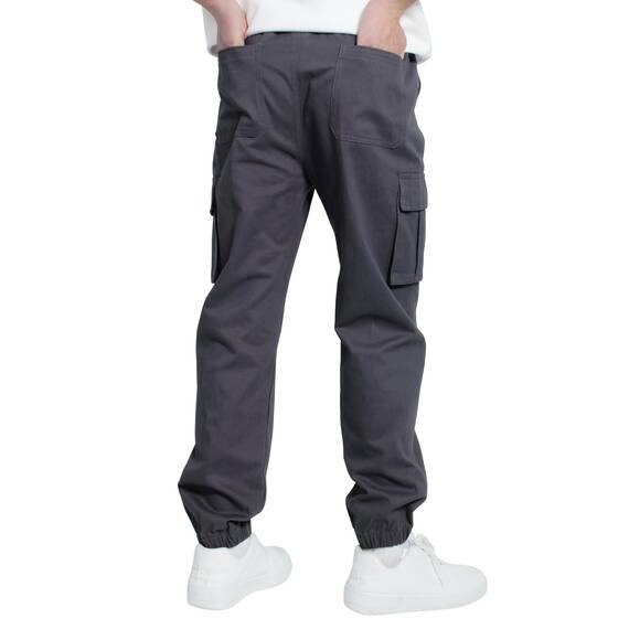 LAUSONS Hosen für Jungen Cargohose Kinder Hose Cargo Jogginghose Freizeithose mit Gummizug Grau 134-140 (Herstellergröße 130)