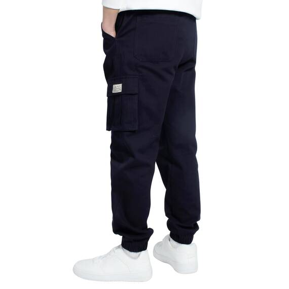 LAUSONS Hosen für Jungen Cargohose Kinder Hose Cargo Jogginghose Freizeithose mit Gummizug Dunkelblau 170-176 (Herstellergröße 175)