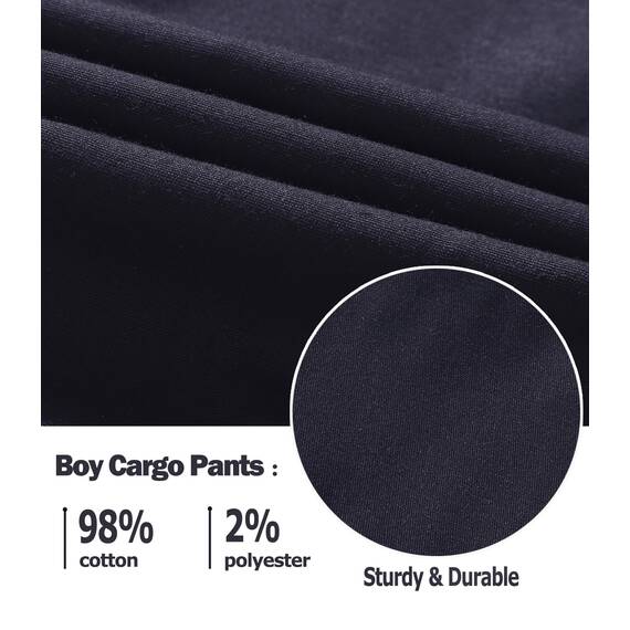 LAUSONS Hosen für Jungen Cargohose Kinder Hose Cargo Jogginghose Freizeithose mit Gummizug Dunkelblau 152-158 (Herstellergröße 150)