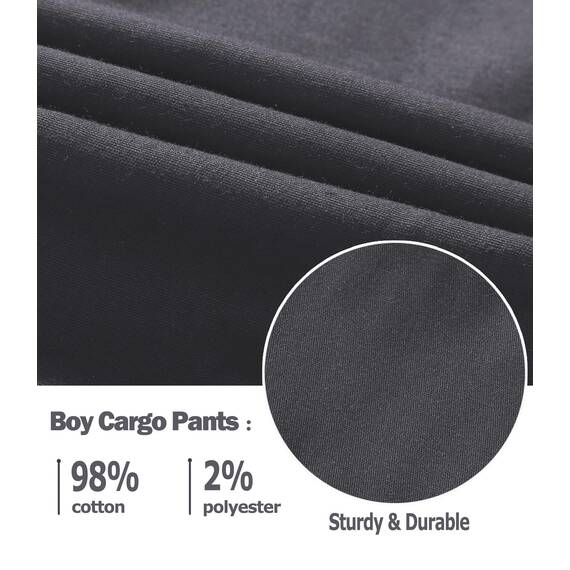 LAUSONS Hosen für Jungen Cargohose Kinder Hose Cargo Jogginghose Freizeithose mit Gummizug Grau 164-170 (Herstellergröße 170)
