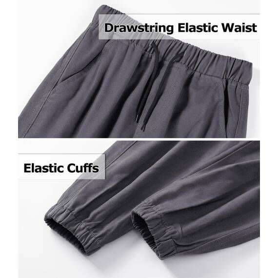 LAUSONS Hosen für Jungen Cargohose Kinder Hose Cargo Jogginghose Freizeithose mit Gummizug Grau 134-140 (Herstellergröße 130)