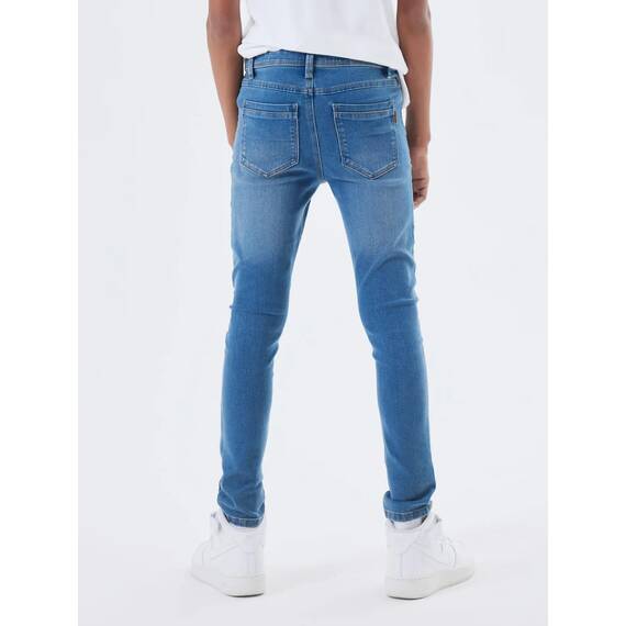 NAME IT Jungen NKMSILAS XSLIM Jeans 2002-TX, Black/W. MEDIUM Blue Denim, 110