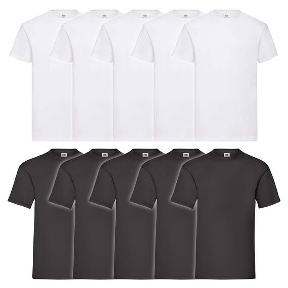 Fruit of the Loom Jungen Regular Fit T-Shirt Kids 10 Pack T-shirt, Mehrfarbig (White/black 30/36), 3-4 Y (Herstellergröße: 3-4 Y)