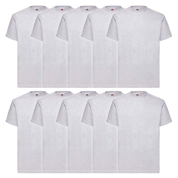 Fruit of the Loom Herren Heavy Cotton 10 Pack Tee T-Shirt, Grau (Heather Grey 94), Medium