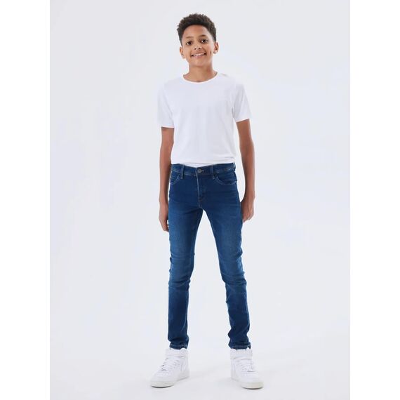 NAME IT Jungen NKMSILAS XSLIM Jeans 2002-TX, Dark Blue Denim/Medium Grey Denim, 122